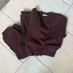 Zara Chocolate Brown Sweatshirt and Joggers Set